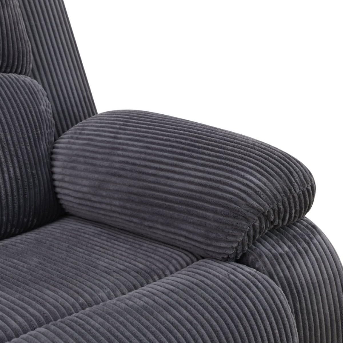 UOCFYK Reclining Sectional Sofa Set, L Shaped Recliner Couch with Cup Holder and Storage Console for Home Theater & Living Room, Dark Gray
