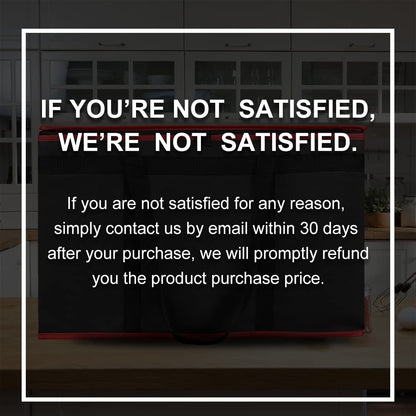 Bodaon Insulated Food Delivery Bag for Hot and Cold Meal, XXX-Large Grocery Tote Insulation Bag for Catering/Drivers, Pizza Warmer, Grocery Bags, Cooler Bag, food warmers for parties (Black-Red, 1Pk)