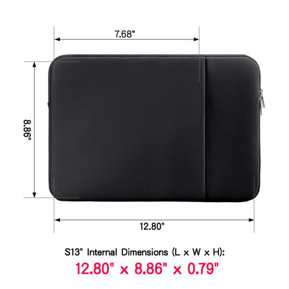 RAINYEAR 13 Inch Laptop Sleeve Compatible 13.3" MacBook Air/Pro M1 M2 M3 M4 A3240 A3113 A2681 A2337 A1932 A2179 A2338 A1706 A1708 Case Bag with Front Pocket Accessories Pouch (Red, Upgraded Version)