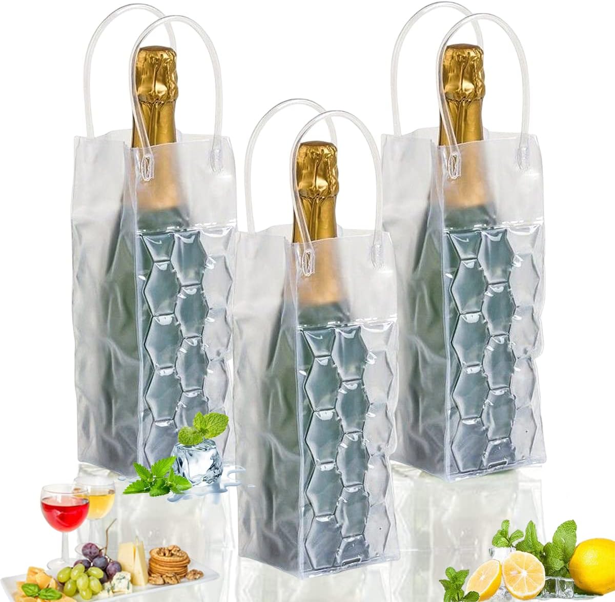 Wine Cooler Sleeve with Protector, Instant Cooling and Keeps Your Drink Cold, Wine Bottle Chiller for Red, White,