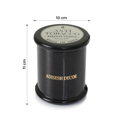 Adisesh Decor Anti Tobacco Beeswax Candle – Long Lasting 70+ Hour Burn | Natural Odor Eliminating Scented Candle for Home, Smoke & Pet Odor Neutralizer | Hand Poured Clean Burning Decorative Candle