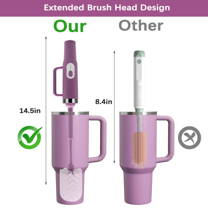 5-in-1 Long Handle Electric Bottle Brush Cleaner and Straw Cleaning Brush with Removable Brush Head, Multi-Function Rechargeable,for Stanley Cups, Baby Bottles, Pacifiers, Coffee Cups, Sports Bottles