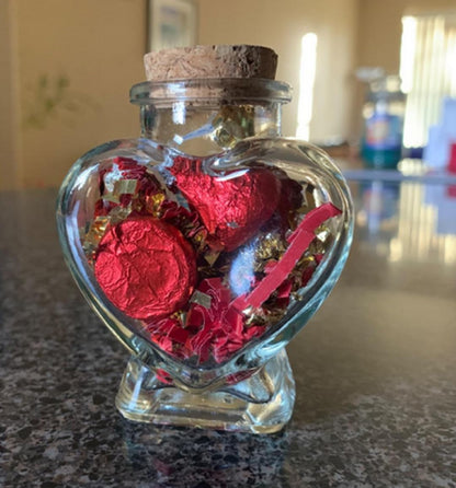 zmgmsmh Mini heart jars small heart shaped glass jars with cork lids candy jars bridal shower favors jars memo jiars perfect amount about 3 ounces holding sands, shells,candies etc (20 pieces)