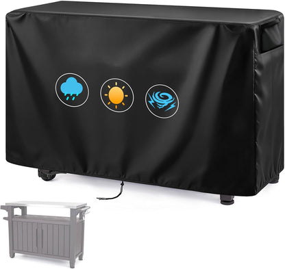 50inch 51"Lx22"Wx36"H Prep Table Cover for Keter Unity XL Portable Outdoor Table, BBQ Cart Cover Waterproof Tool Box