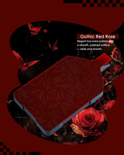 Foreveryoung Enigmatic Diamond Art Tray with Lid – Bi-Tonal Diamond Painting Accessories & Storage Tool for 5D Diamond Art Beads, Gothic Red Rose