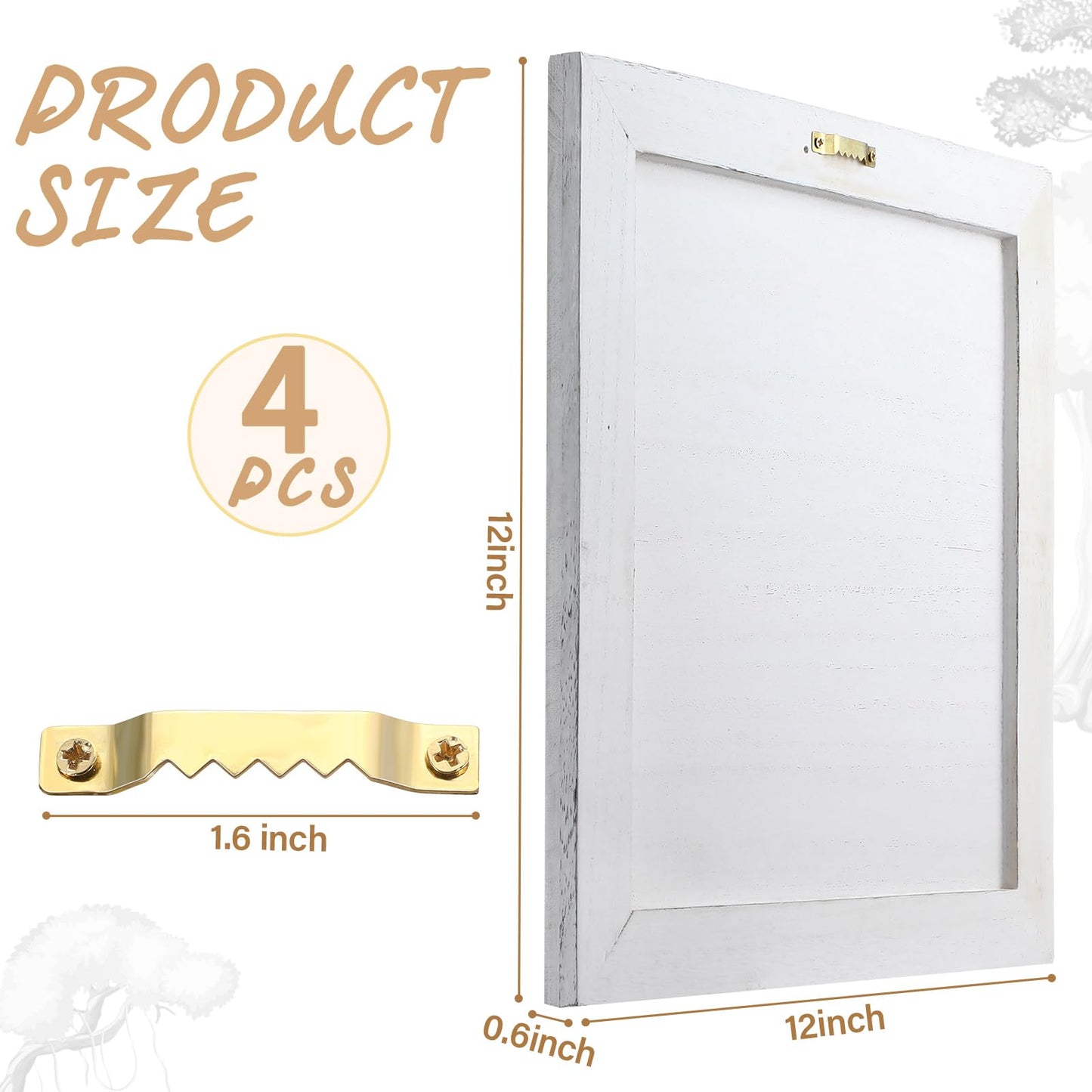 DoubleFill 4 Pcs Washed Blank Wooden Signs, 12 x 12 x 0.6 Inch Blank Signs for Crafts, Rustic Wood Canvas, Wooden Plaque, Wood Planks for Crafting Wall DIY Projects Gift Making(White)