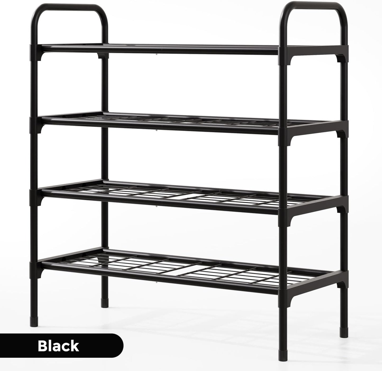 Tujurich 4-Tler Closet Shoe Rack Organlzer, Rustproof lron, Spaclous Shoe Storage Shelf for or Entryway, Fits Sneakers