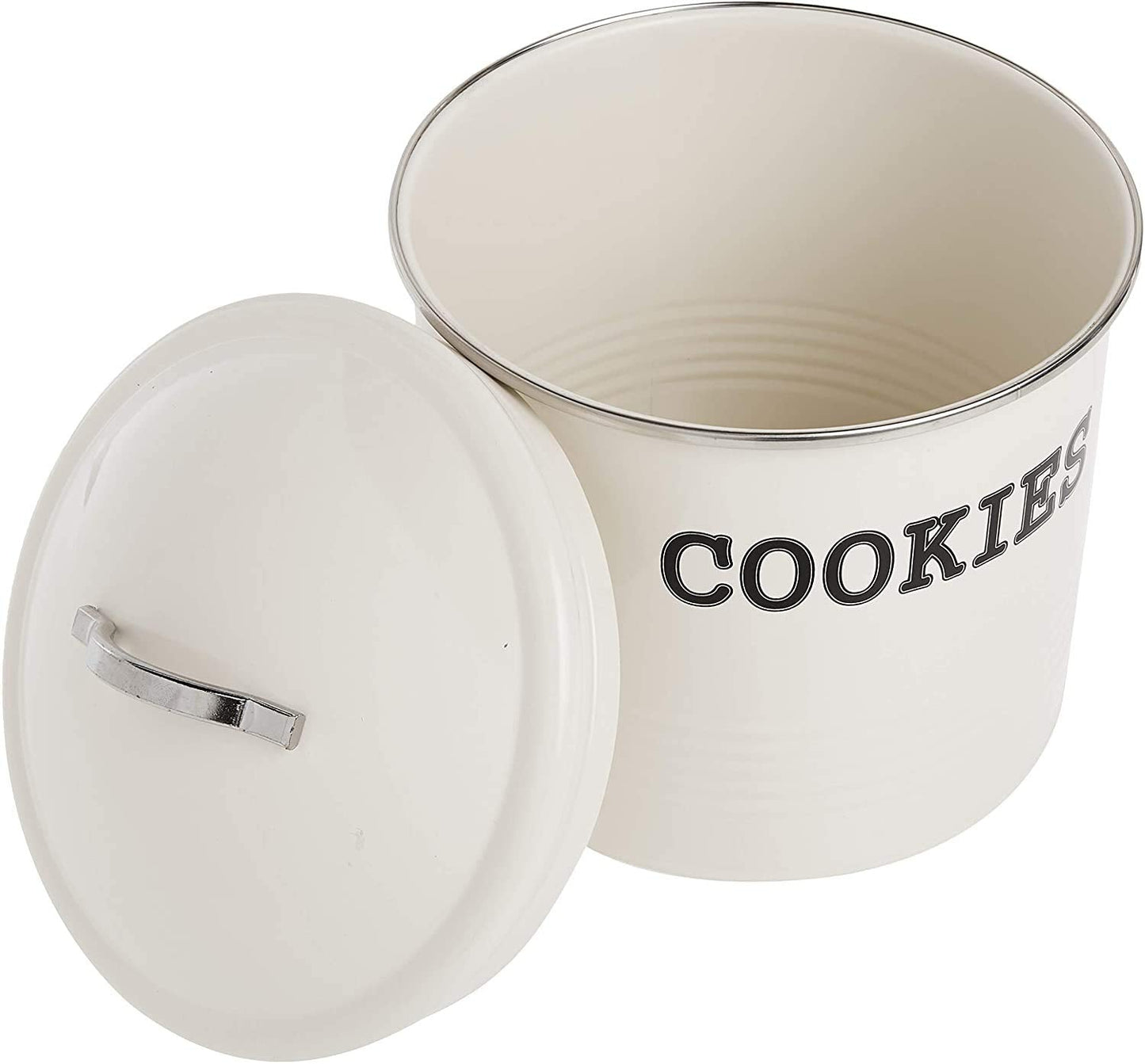 JOEY'Z Large 1.25 Gallon Airtight Cookie Jar with Lid - Large Cookie Jars with Lids, Ivory Counter Decorative - Makes a Great Dog Treat Jar