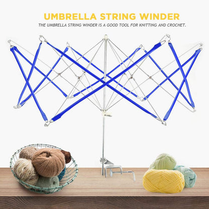 HEEPDD Yarn Ball Winder, Hand Operated Wool String Ball Winding Holder Machine, Metal Umbrella Swift for Knitting Crocheting Craft Lovers, DIY Yarn Crafters and Handmade Artisans