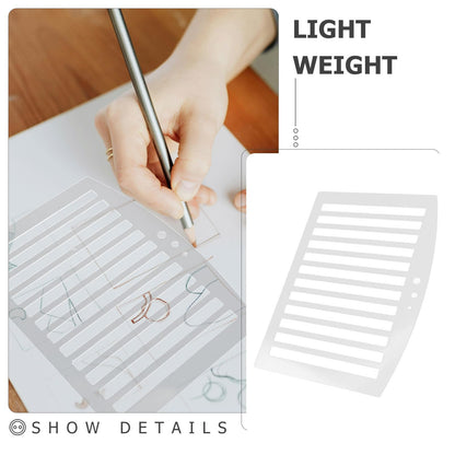 SHINEOFI Straight Line Stencil Template, Line Drawing Stencil, Writing Template, Lettering Guide, Paper Scale Measuring Ruler for Paper Card