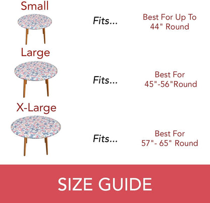 Covers For The Home Deluxe Elastic Edged Vinyl Fitted Table Cover, Butterfly Pattern, Large Round