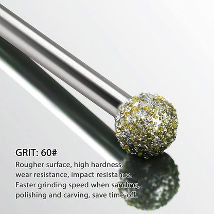 60 Grit Diamond Grinding Bits Compatible with Dremel Rotary Tool, 20 Pcs Stone Carving Diamond Drill Bits with 1/8 Inch Shank for Stone Carving, DIY Grinding, Polishing, Engraving