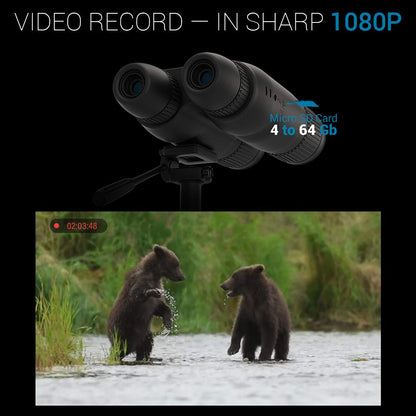 ATN Binox 4K 4-16X Smart Ultra HD Day/Night Hunting Binoculars w/Built-in Laser Rangefinder, Video Record, Wi-Fi, E-Compass, 16hrs+ Battery Power