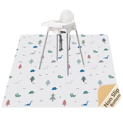 51” Baby Splat Mat for Under High Chair/Arts/Crafts, WOMUMON Washable Waterproof Anti-Slip Floor Splash Mat, Portable Wipeable Spill Mat and Table Cloth