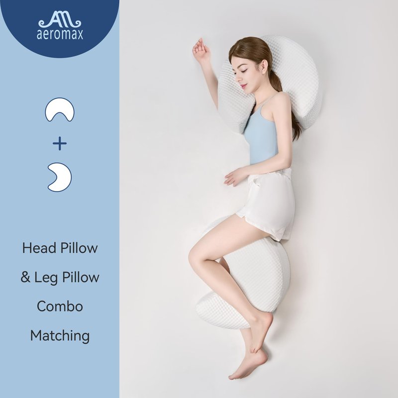 AM AEROMAX Side Sleeping Pillow with Arm Holes - Breathable Memory Foam Pillow for Shoulder & Rotator Cuff Pressure Relief - Ideal for Side Sleepers Who Prefer a Cozy,Body-Hugging Feel