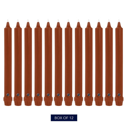 Colonial Candle Unscented Taper Candle, Classic Collection, Amber, 12 in, Pack of 12 - Up to 10 Hours Burn