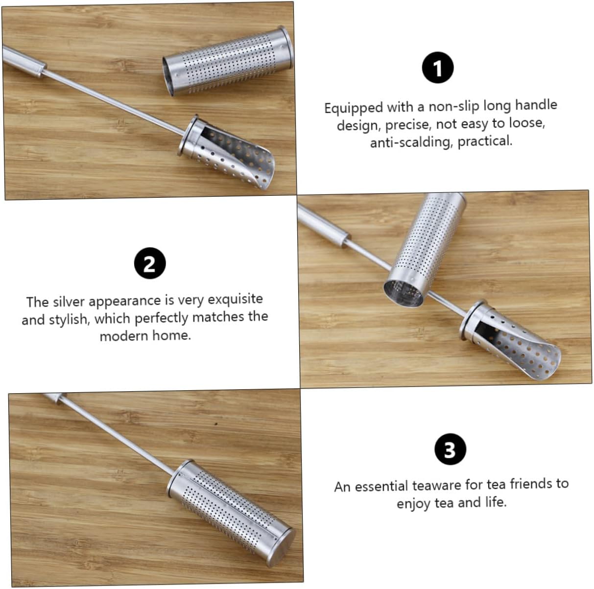 Stainless Steel Tea Strainer with Handle, Mesh Tea Infuser, Cooking Strainer, Loose Leaf Blade, Coffee Filters for Tea