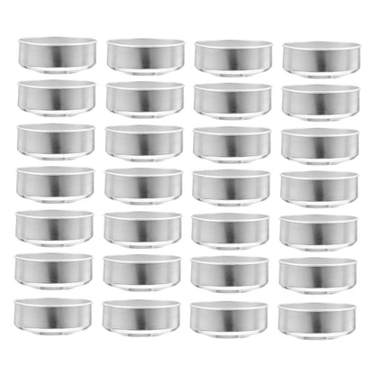 NUOBESTY 100pcs Aluminum Candle Box Tea Candle Tins Tealight Tin Holder Candel Make Model Small Candles Travel Tin Candles Tea Lights Aluminum Candle Holder Votive Tea Holder Travel Kit Cup