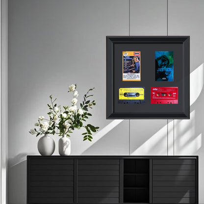 Cassette Tape Storage Shadow Box Display Cabinet,Cassette Storage Display Frame,Cassette Tape Case Display Frame with EVA Foam Lining,Retro Music Decor,Cassette Collection Display,Cassette Tape Holder