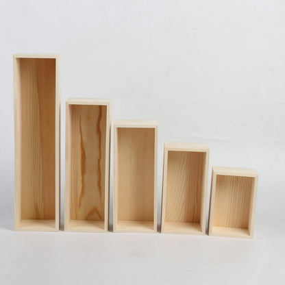 Anktily 1 Pack Unfinished Wooden Craft Storage Organiser Box, 11.8 x 7.9 x 3 inch Rectangle Wood Box, Rustic Natural Wood Container Box for Home Venue Decor