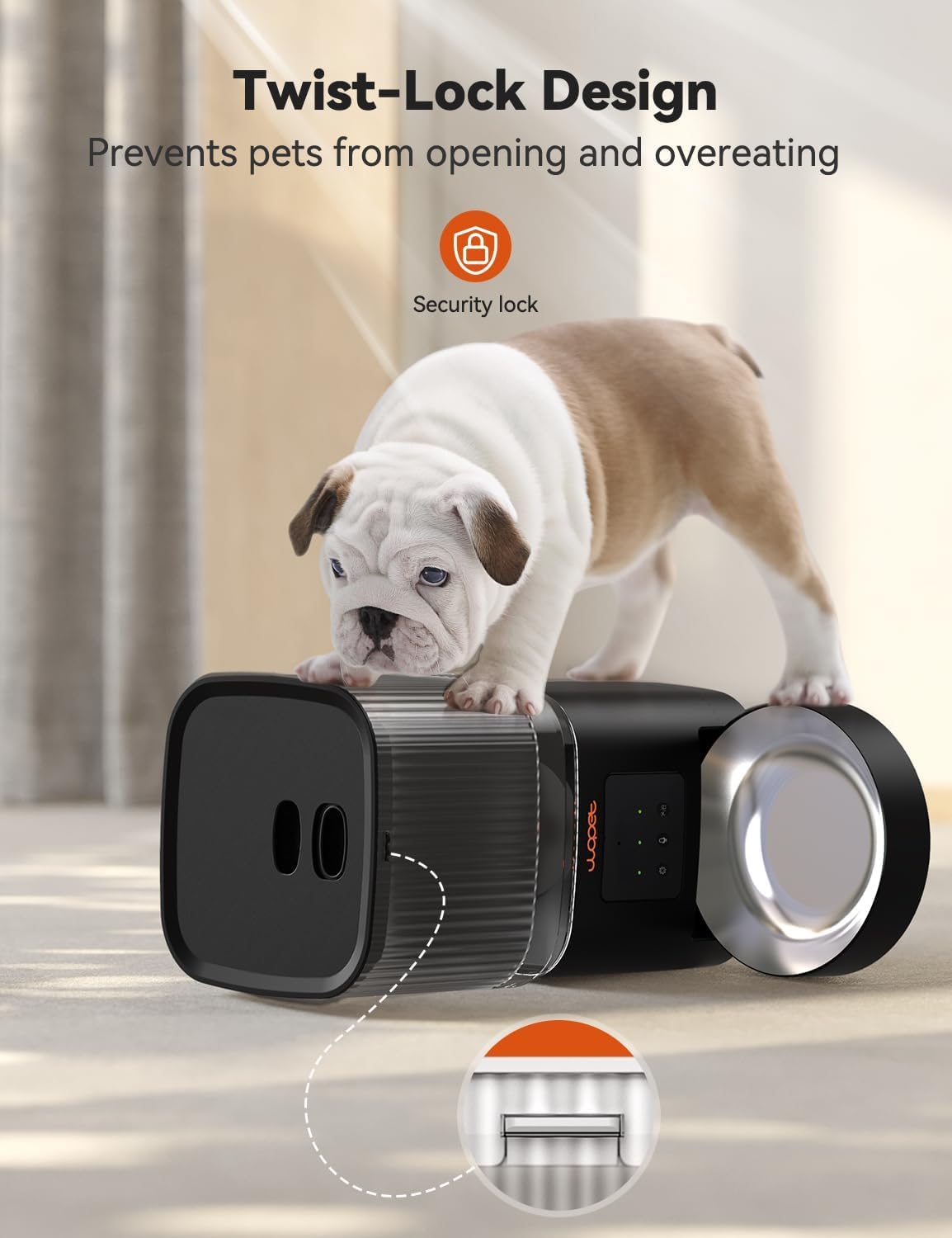 WOPET Automatic Cat Feeder, WiFi Automatic Dog Feeder with APP Control for Slow Feeding, Cat Food Dispenser with 10S Voice Record, Up to 10 Meals Per Day for Cats and Dogs