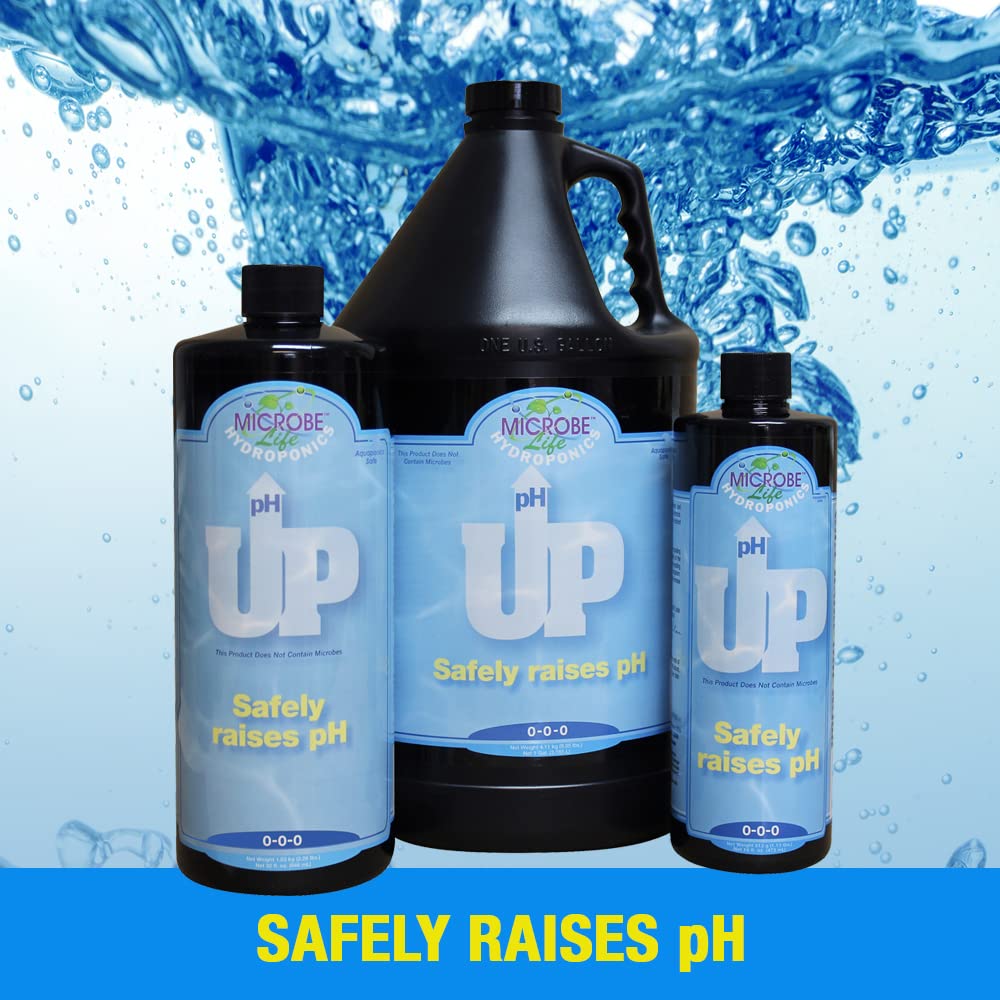 32 Microbe Life Hydroponics pH Up pH Control Liquid, Premium Buffering for pH Stability, Increases pH Levels, Use
