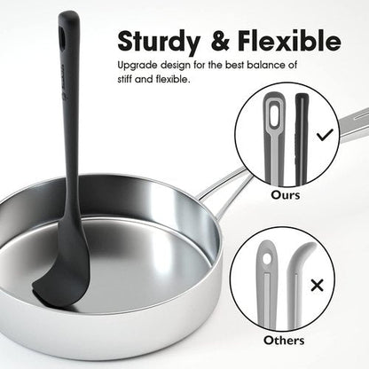 ChefAide Silicone Spatula Set - 4 Pieces, Heat Resistant Up to 600°F, Ergonomic Grip for Cooking & Baking