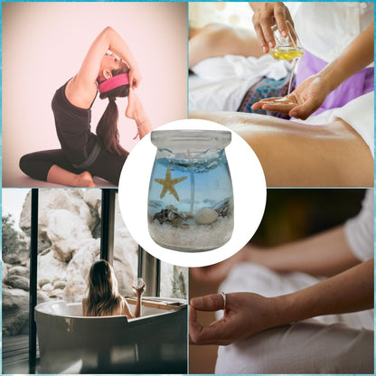 Ocean Theme Gel Candle, 7.05oz Jelly Candle, Blue, Purple, Pink, Transparent, Aromatherapy Candle, 2.76" x 2.36" x 2.36" Handmade Candles for Meditation SPA Relaxation Yoga(Purple)