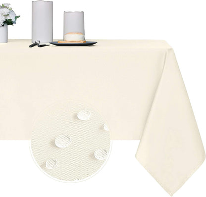 210GSM (Ivory,60 120 Inch) Obstal Rectangle Table Cloth - Heavy Duty Water Proof Microfiber Tablecloth, Decorative