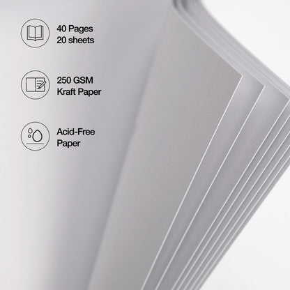 potricher 10 x 10 Inch DIY Scrapbook Album 40 Pages Hardcover Kraft Paper Scrap Book Photo Albums Memory Book for Wedding and Anniversary Family (White, 10 Inch)