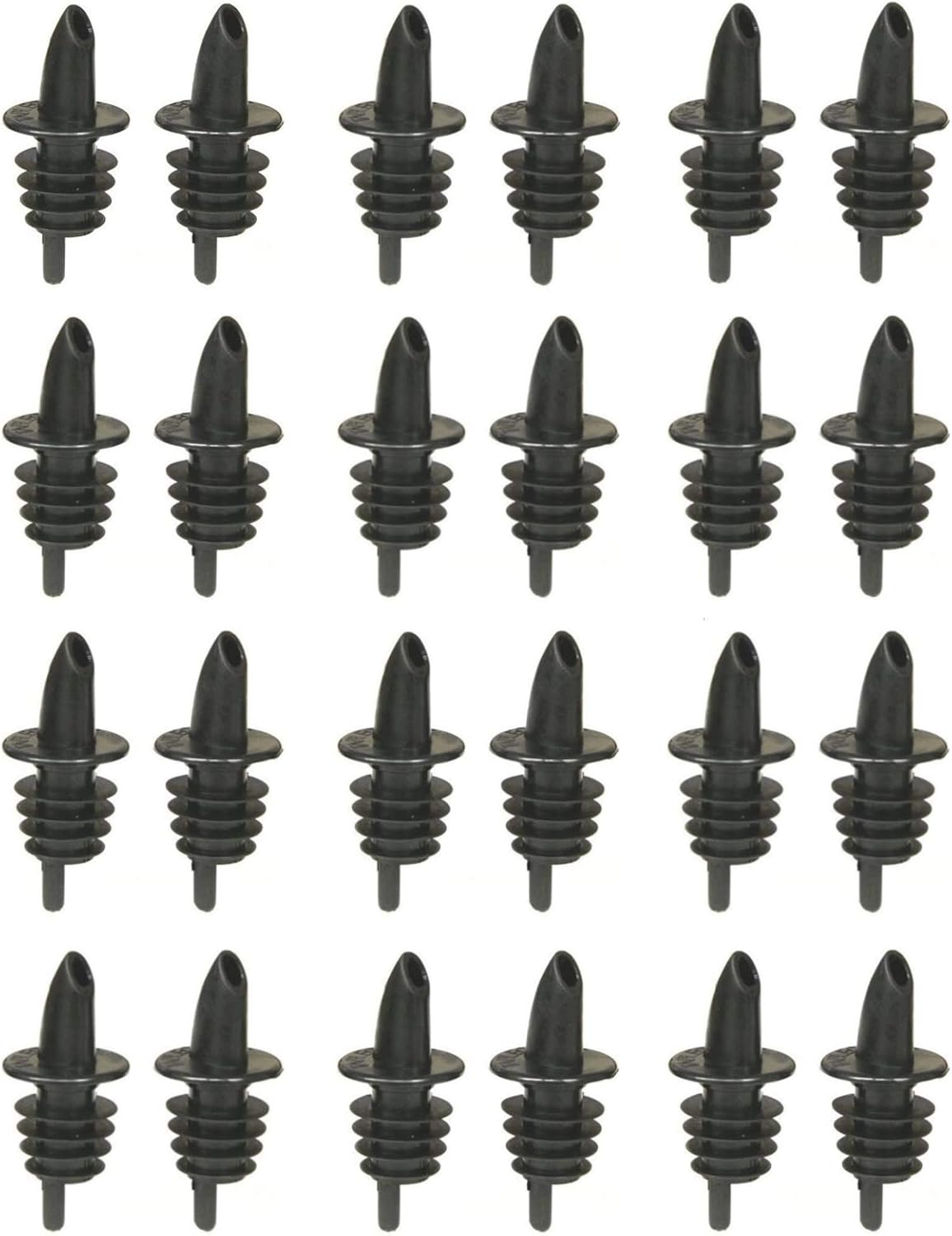 TableCraft Free Flow Pourers, Black, 24-Pack