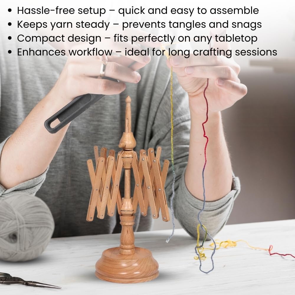 Handcrafted Jumbo Rosewood Yarn Winder & Swift Set – Large Capacity Wooden Ball Winder for Knitting & Crocheting, Heavy Duty Tabletop Yarn Swift and Ball Winder