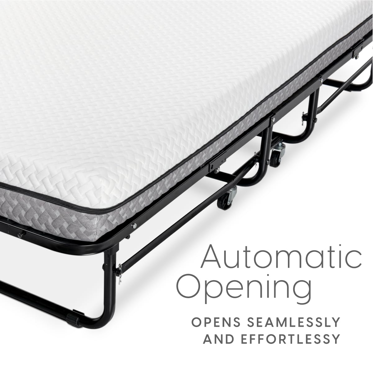 Milliard Deluxe Diplomat Folding Bed with Mattress for Adults, Twin Size, Portable Foldable Bed with Luxurious Memory Foam Mattress & Super Strong Frame, 75” x 38", Fold Up, Roll Away, & Hideaway