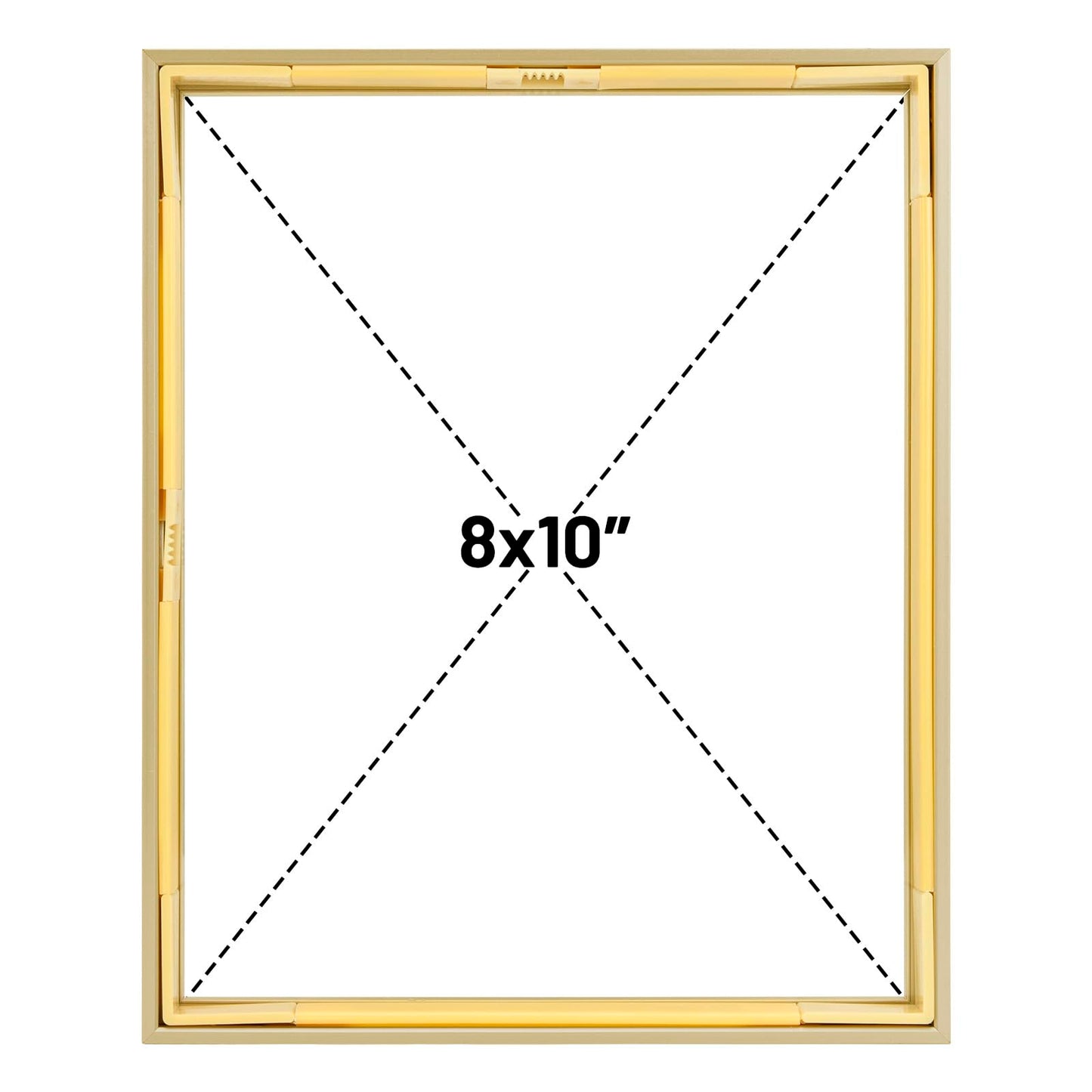 Frametory, 8x10 Floating Picture Frame - Metal Photo Frame - Real Glass - for Wall Mount or Tabletop Displays (Gold, 2 Pack)
