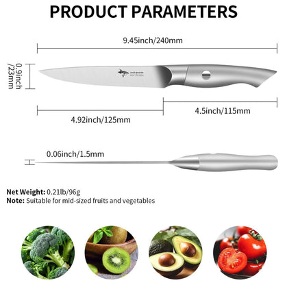 MAD SHARK Paring Knife 5 inch Paring Knives, Small Kitchen Knife, German Stainless Steel Vegetable Knife, Ergonomic Handle Design, Unique Gift for Men/Women