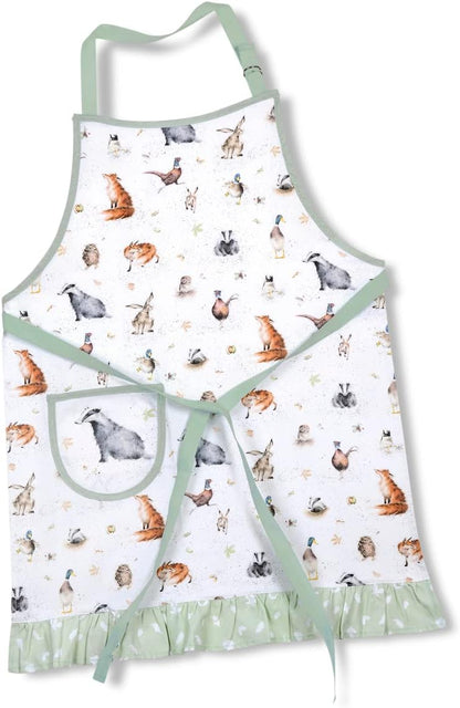 Pimpernel Wrendale Designs Cotton Apron, Adjustable Adult Cooking Apron with Front Pocket, Machine Washable