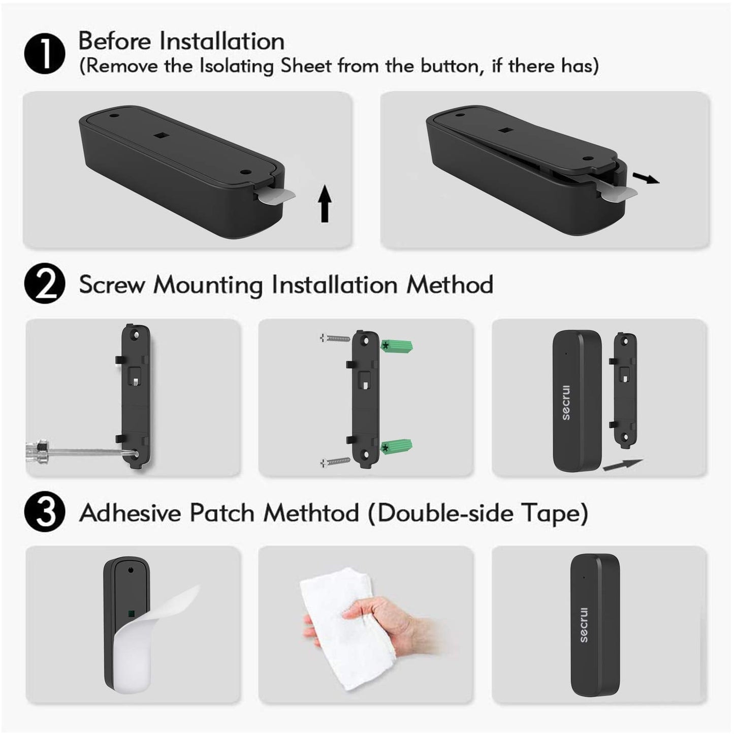 SECRUI Door Chime, Door Open Sensor Chime for Business/Home When Entering, Adjustable Volume, Easy Installation, 400ft Range, 52 Chimes, M508+D7