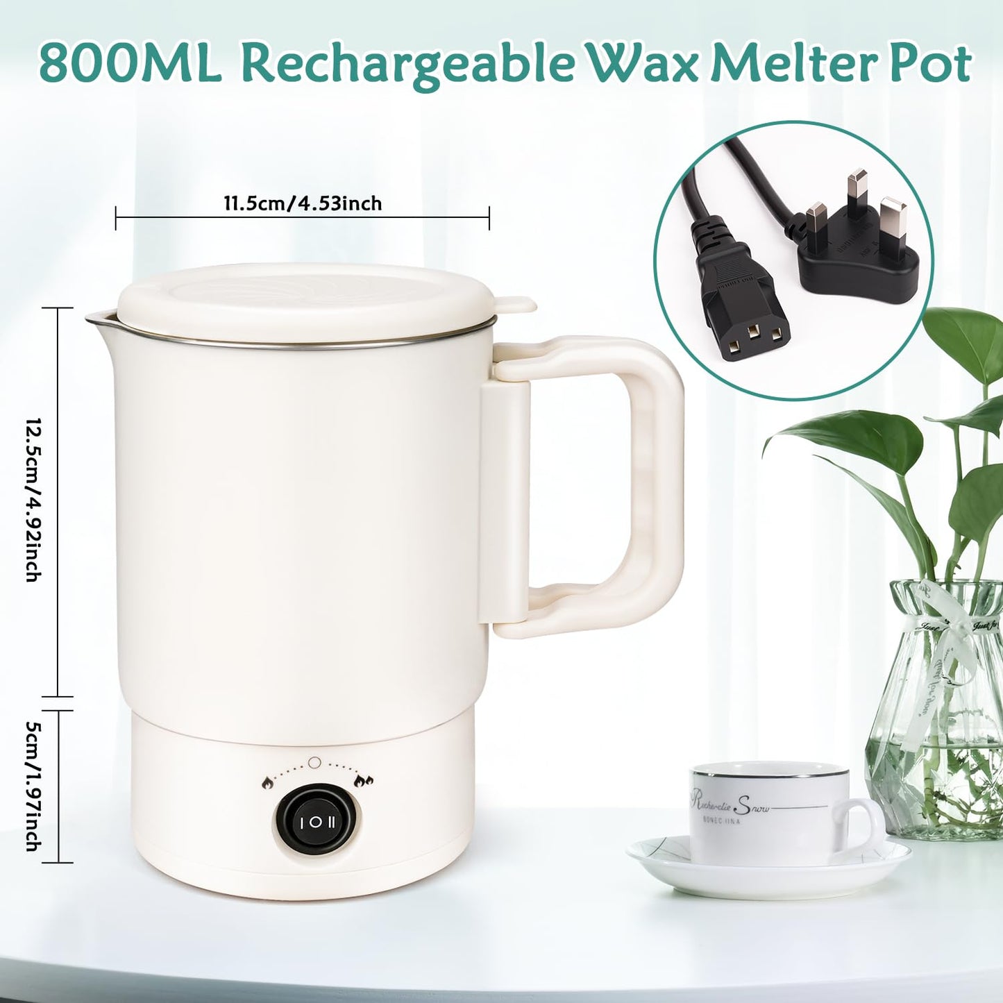 Wax Melter Kit for Candle Making, 1.8L 60OZ Large Candle Melting Pot, DIY Candle Making Supplies for Woman, Included Candle Wicks, Wick Stickers, Centering Device, Stirring Spoon, Mothers Day Gifts
