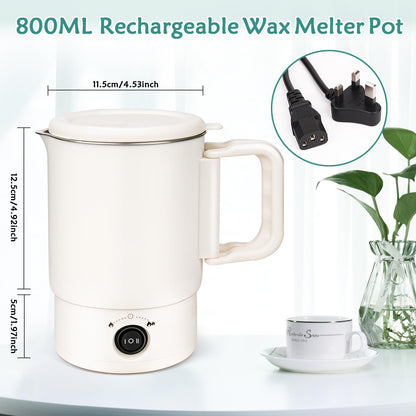 Wax Melter Kit for Candle Making, 1.8L 60OZ Large Candle Melting Pot, DIY Candle Making Supplies for Woman, Included Candle Wicks, Wick Stickers, Centering Device, Stirring Spoon, Mothers Day Gifts
