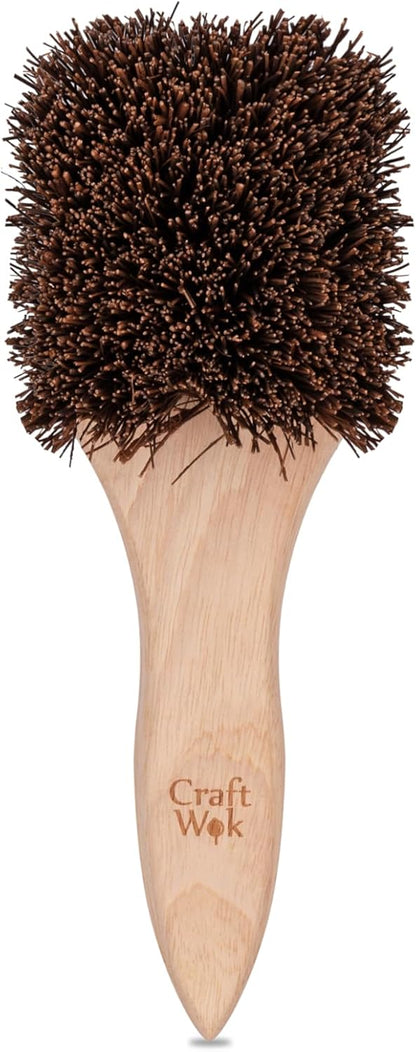 Craft Wok Wooden Square Wok Cleaning Brush/Scrubber - 732W8-F