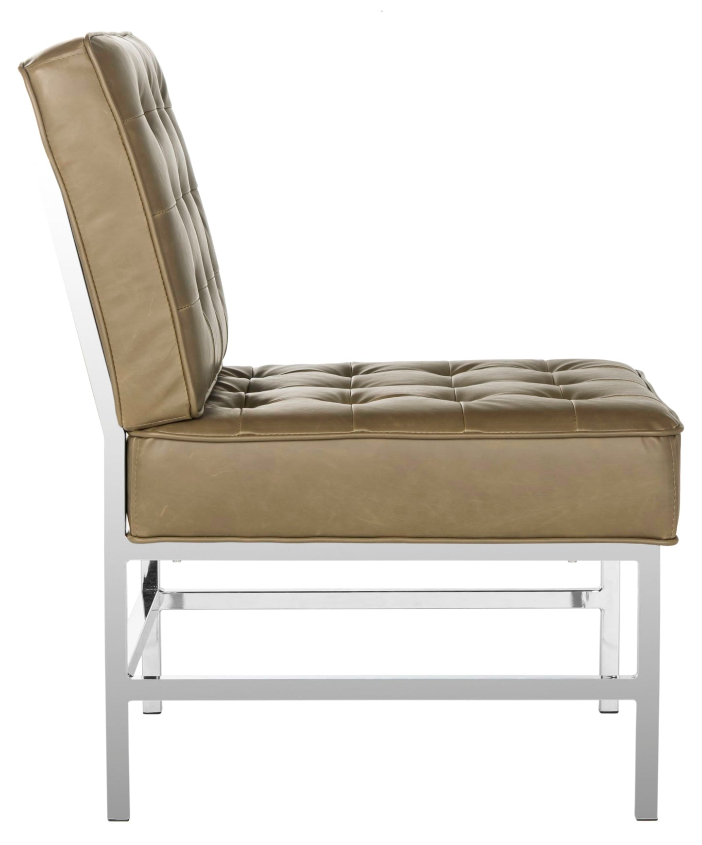SAFAVIEH Home Collection Ansel Antique Taupe Faux Leather Accent Chair