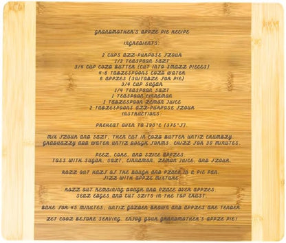 Premium Natural Two Tone Bamboo Cutting Board, 13.5" x 11.5", Thick Sturdy Reversible Serving Tray