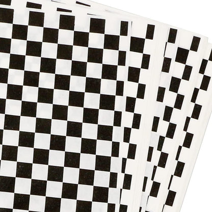 100 Sheets Checkered Dry Waxed Deli Paper Sheets for Plastic Food Basket, Wrapping Bread and Sandwiches (Black)
