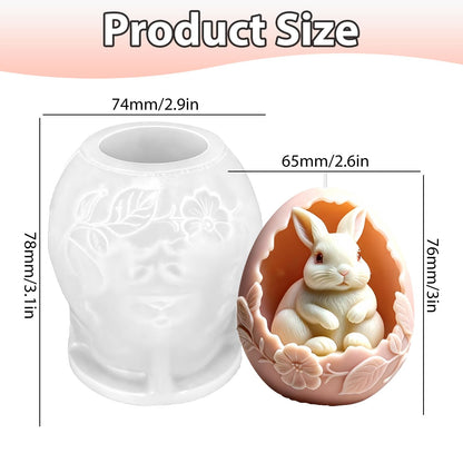 Rabbit Egg Candle Mold, Cute Easter Bunny Silicone Molds for Candle Making Aromatherapy & Handmade Wax Soap, Epoxy Resin Casting Molds for DIY Resin Craft, Perfect for Easter Home Decor