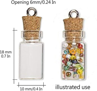 Sxminer 200 Pieces 0.5ml Mini Small Glass Bottles with Cork Stoppers Tiny Glass Jars 20 Meters Twines Eye Screws Clear Mini Vials Corked Bottles DIY Arts Crafts Projects Decoration Party Favors Gifts