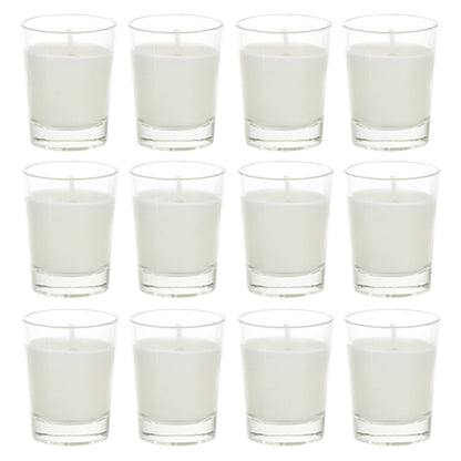 Mega Candles 12 pcs Unscented Glass White Container Candle, Mini Party Light 5 Hour Burn Time 1.5 Inch x 1.75 Inch, Home Décor, Wedding Receptions, Occasions, Events, Festivities, Meditations, Prayers