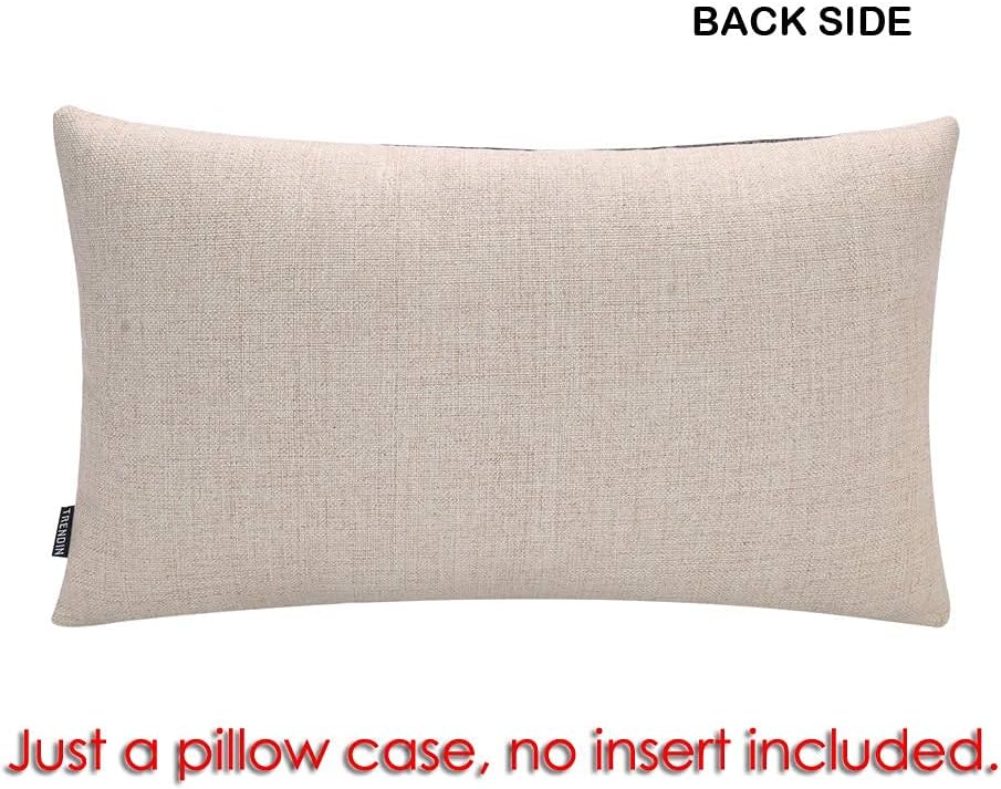 TRENDIN Decorative Throw Pillow Cover 20x12 inch Rustic Look Black Welcome to Our Porch Cushion Case