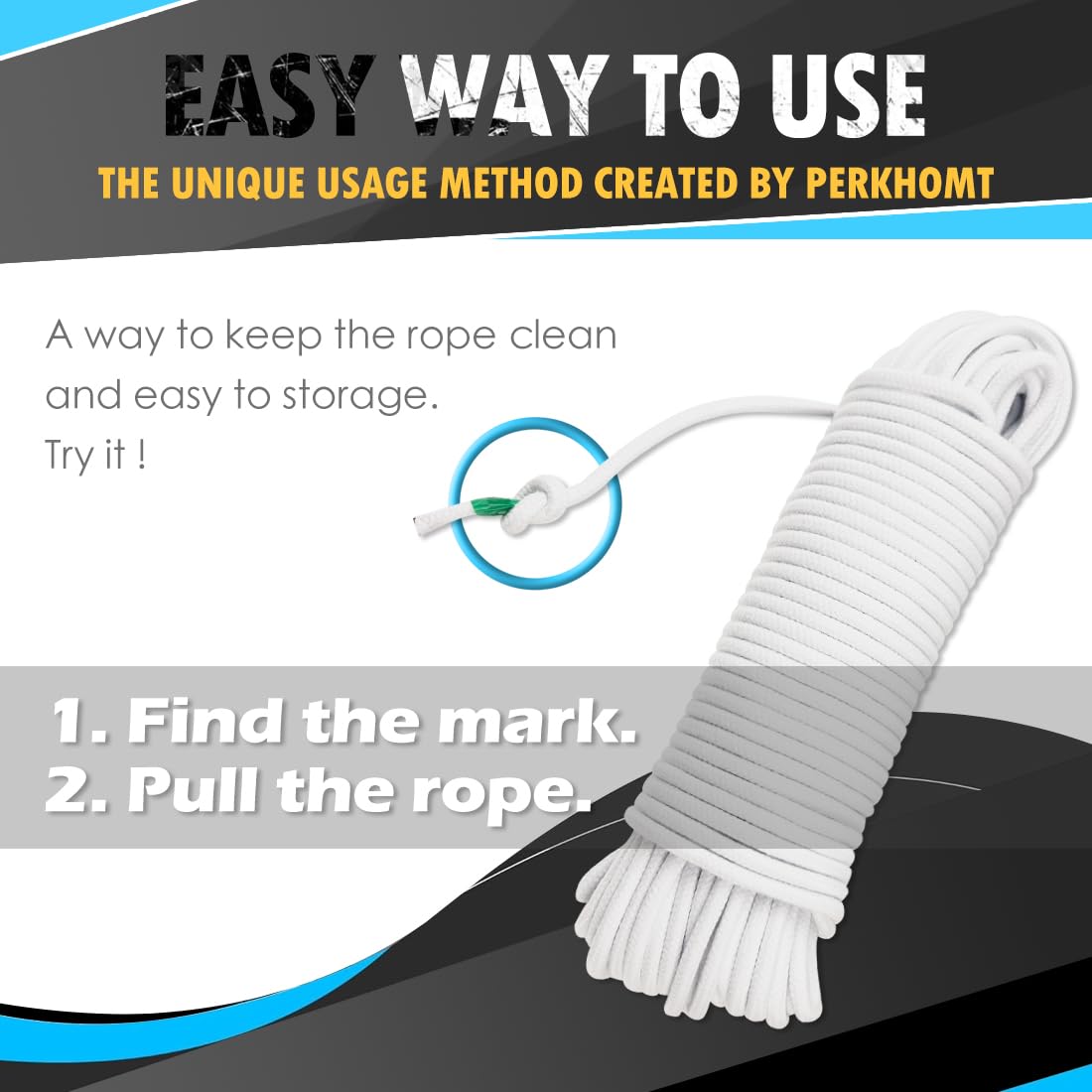PerkHomy Cotton Rope 3/16" (5mm) 100 ft Multi Purpose Utility Diamond Braided Cord, Natural Cotton for Clothes Line Camping Crafting Flag Pole, Dark Brown