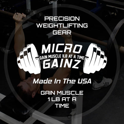 Micro Gainz Dumbbell Fractional 1.25lb Weight Plate, Ideal for Micro Loading, (Choose Color) 4 Piece Fractional Weight Plates, Designed for Dumbbell Training, Made In USA (Black Dip Coated)