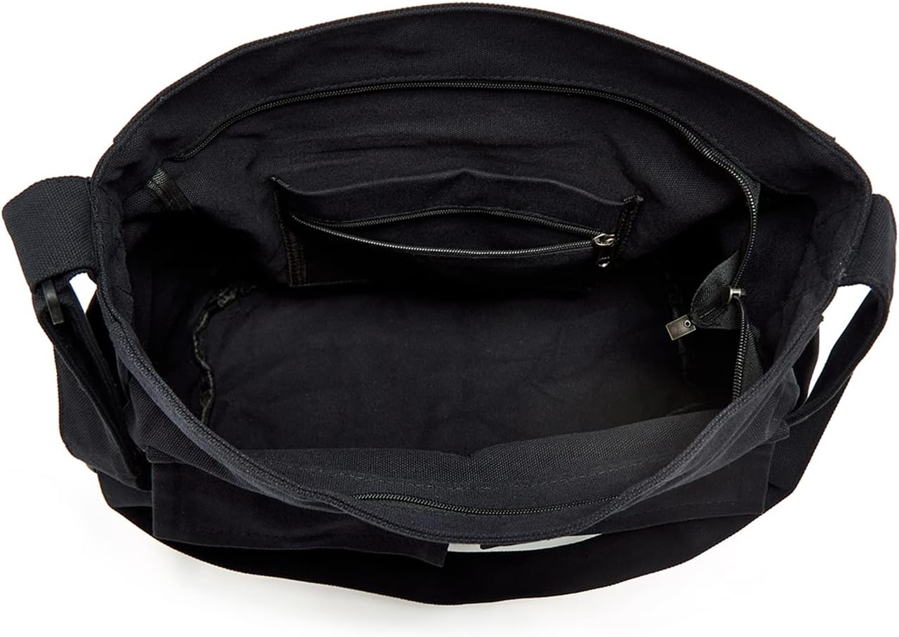 Women Men Crossbody Shoulder Bag Large Hobo Bag with Multiple Pockets Canvas Messenger Tote Bag for Women and Men